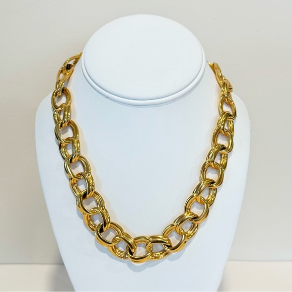 Anne Klein Jewelry - Vintage Anne Klein Toggle Link Gold Tone Heavy Chunky 90s Necklace 18.5”